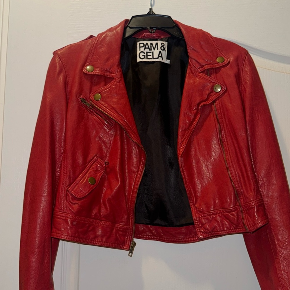 Pam & gela red leather jacket